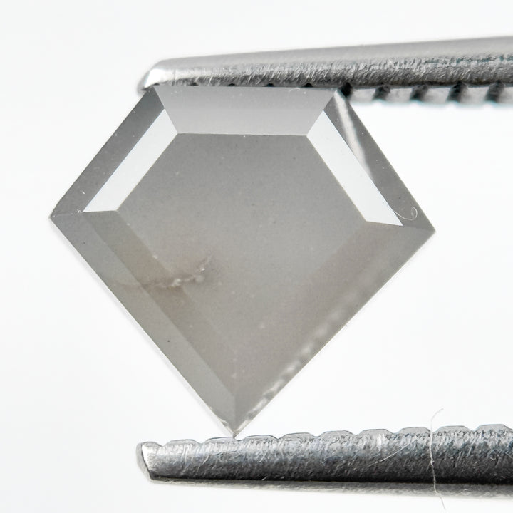 2.09 Ct Pentagon Rose Cut Grey Natural Salt and Pepper Diamond