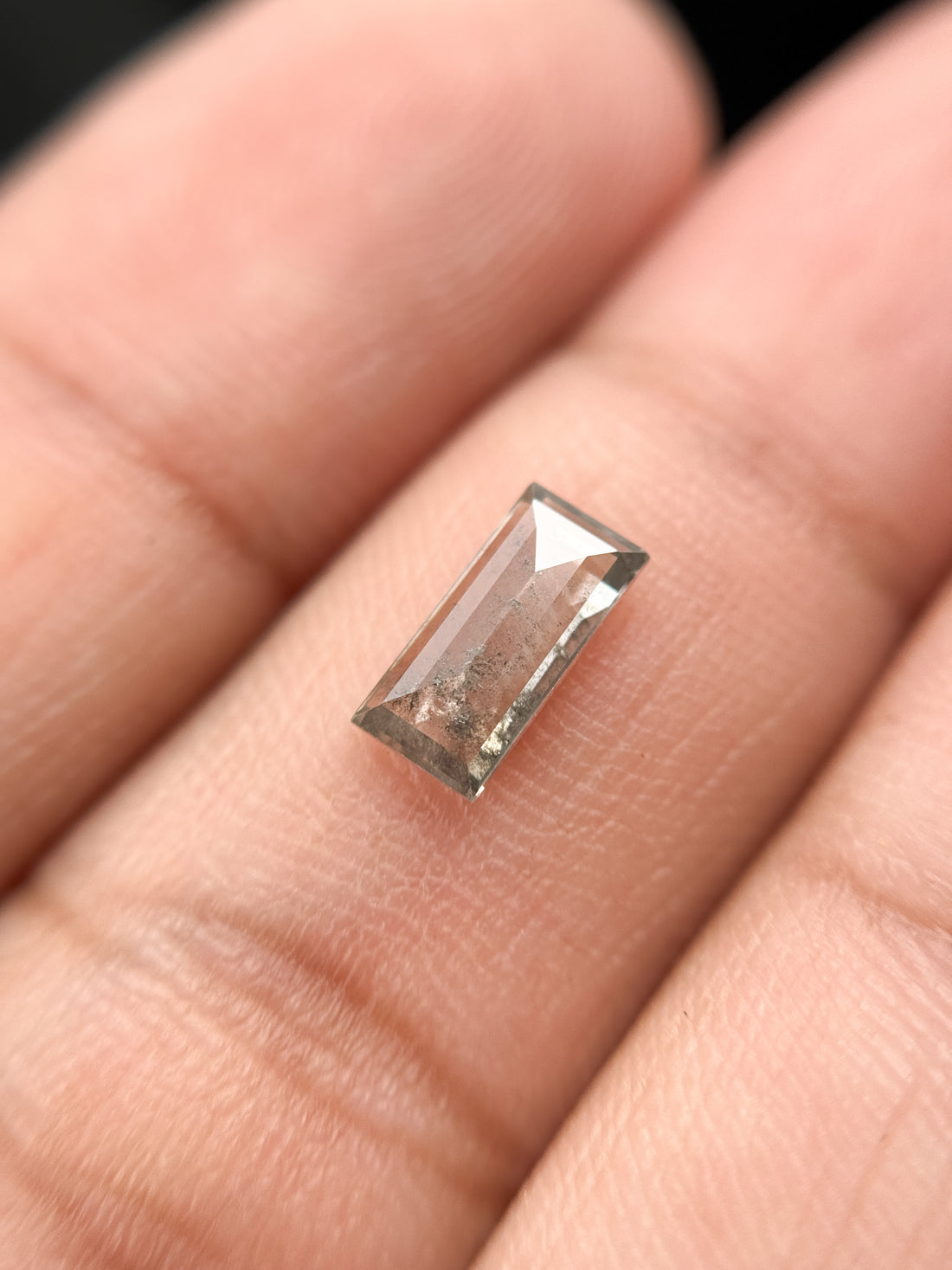 0.75 Ct Baguette Rose Cut Grey Natural Minimalist Diamond