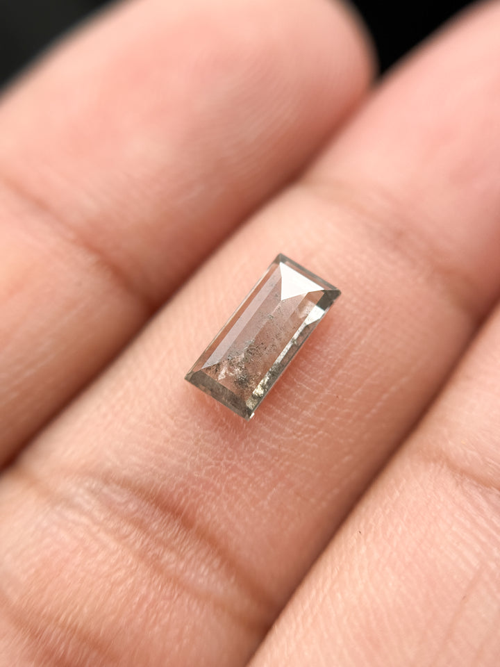 0.75 Ct Baguette Rose Cut Grey Natural Minimalist Diamond