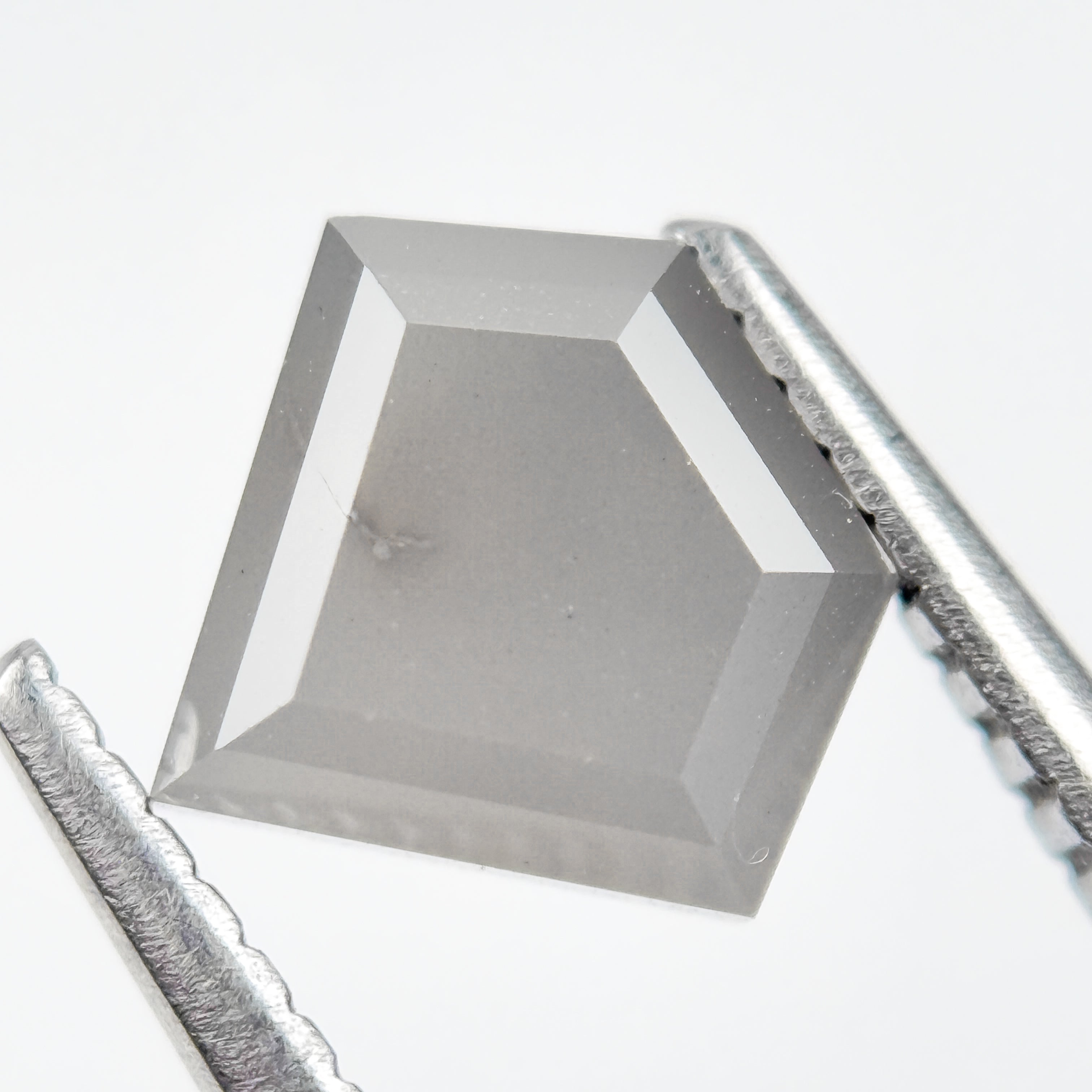 2.09 Ct Pentagon Rose Cut Grey Natural Salt and Pepper Diamond