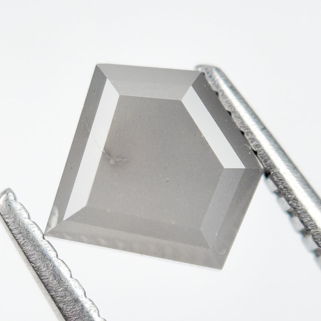 2.09 Ct Pentagon Rose Cut Grey Natural Salt and Pepper Diamond