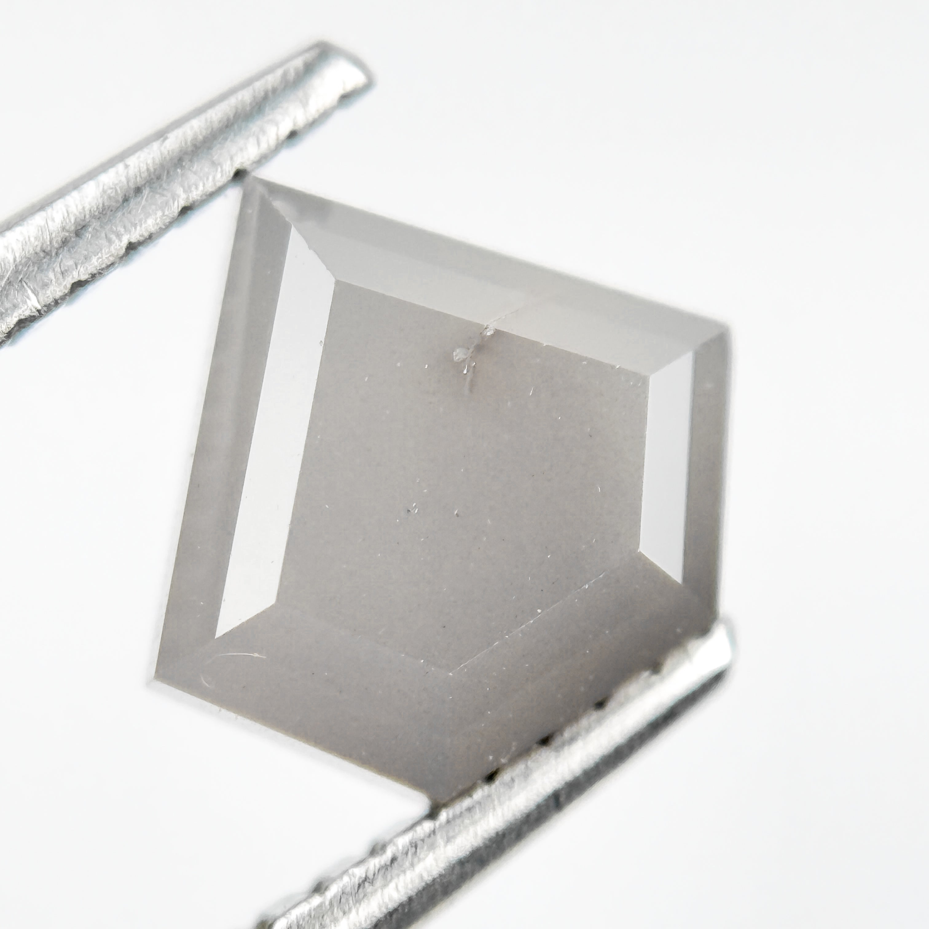 2.09 Ct Pentagon Rose Cut Grey Natural Salt and Pepper Diamond