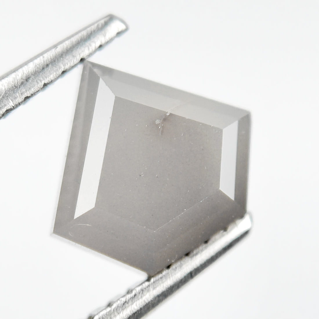 2.09 Ct Pentagon Rose Cut Grey Natural Salt and Pepper Diamond