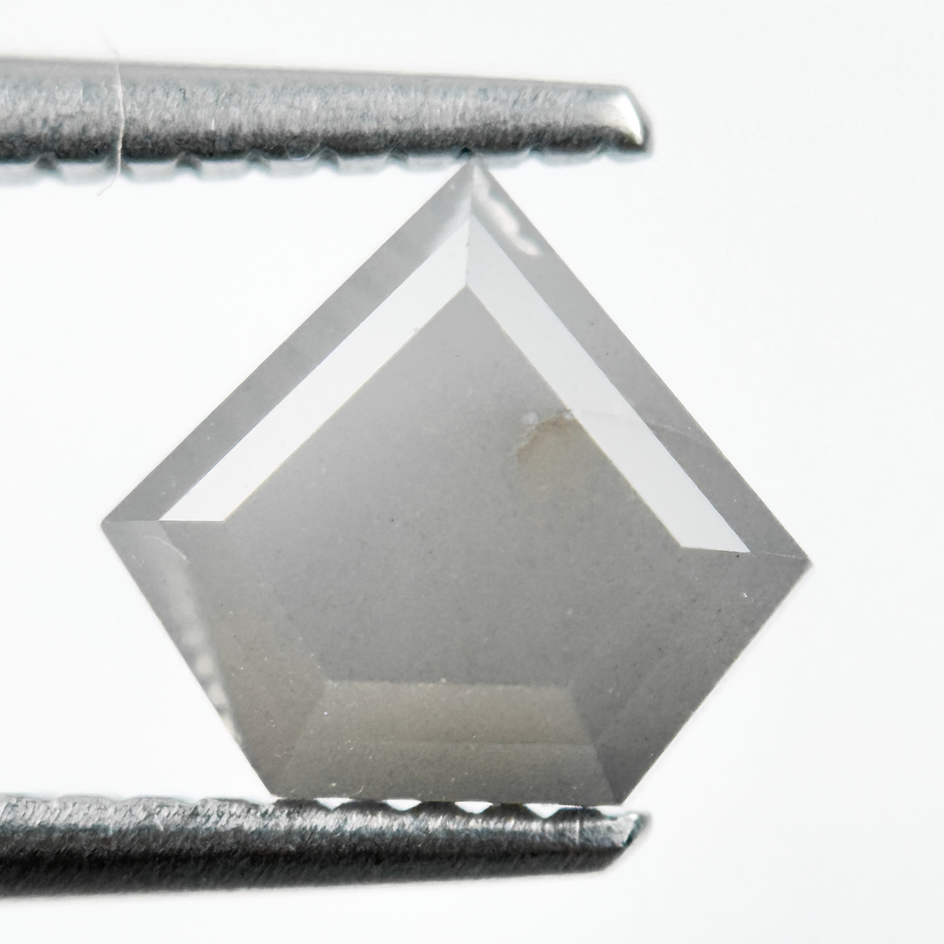 2.09 Ct Pentagon Rose Cut Grey Natural Salt and Pepper Diamond