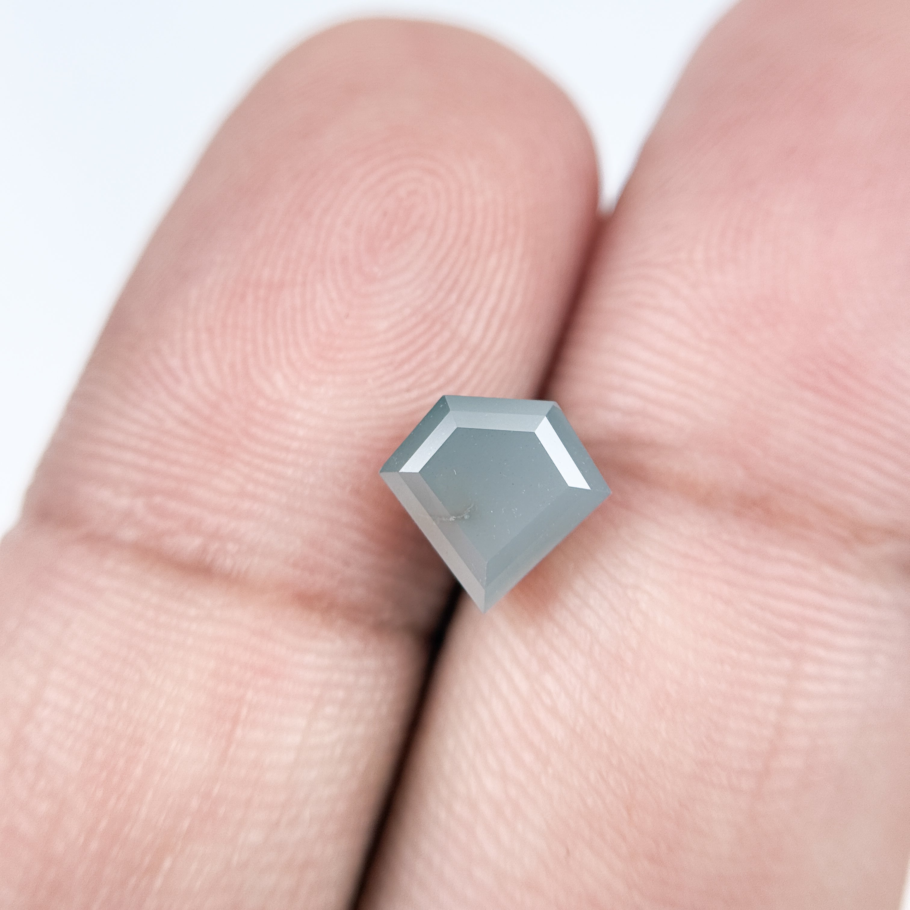 2.09 Ct Pentagon Rose Cut Grey Natural Salt and Pepper Diamond