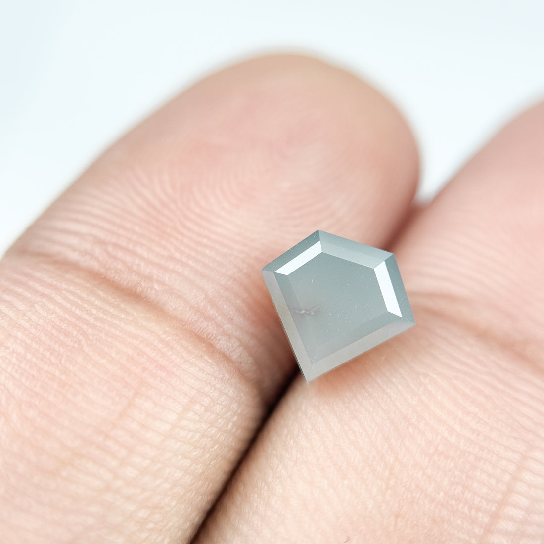 2.09 Ct Pentagon Rose Cut Grey Natural Salt and Pepper Diamond