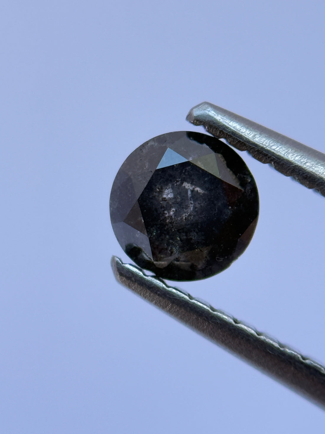 0.50 Ct Round Rose Cut Grey Natural Salt and Pepper Diamond