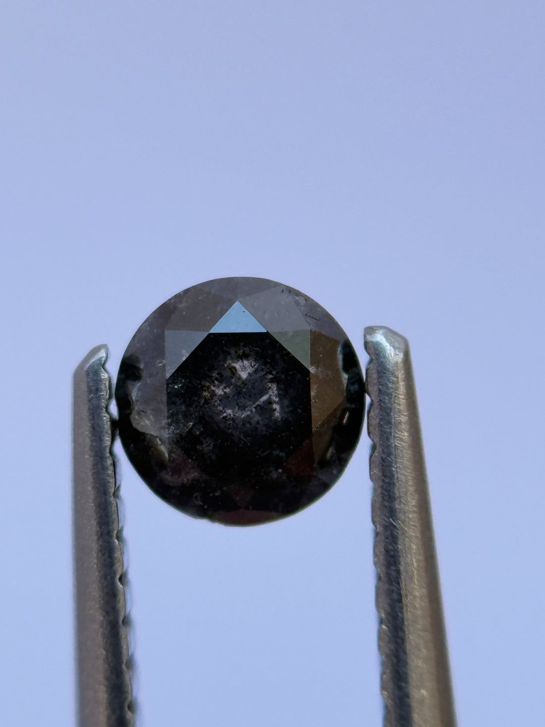 0.50 Ct Round Rose Cut Grey Natural Salt and Pepper Diamond
