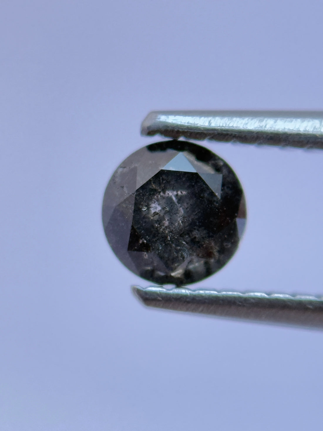 0.50 Ct Round Rose Cut Grey Natural Salt and Pepper Diamond