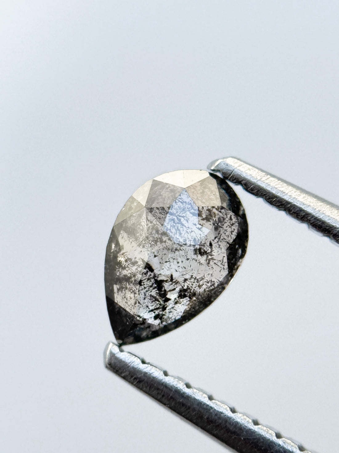 0.41 Ct Pear Rose Cut Grey Natural Fancy Diamond