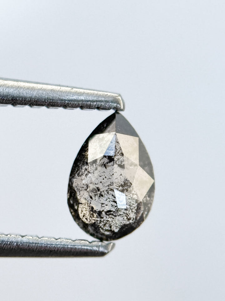 0.41 Ct Pear Rose Cut Grey Natural Fancy Diamond
