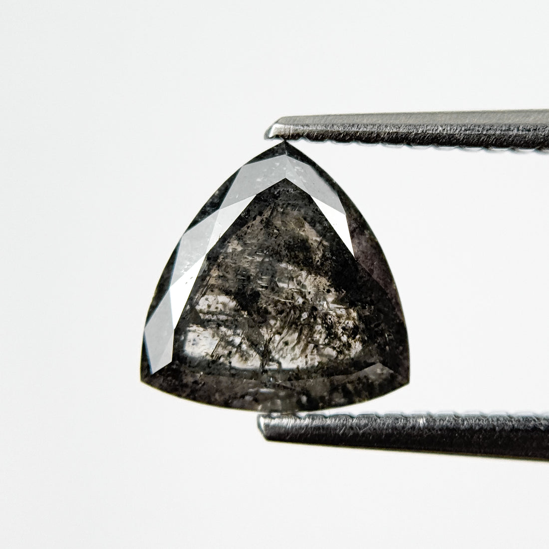 1.94 Ct Trillion Rose Cut Grey Natural Galaxy Salt and Pepper Diamond
