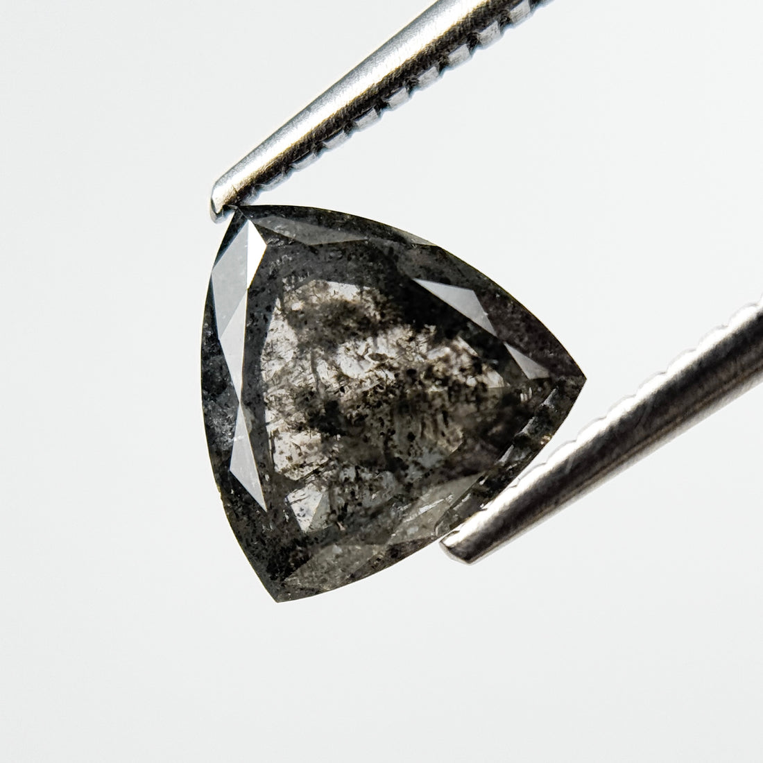 1.94 Ct Trillion Rose Cut Grey Natural Galaxy Salt and Pepper Diamond