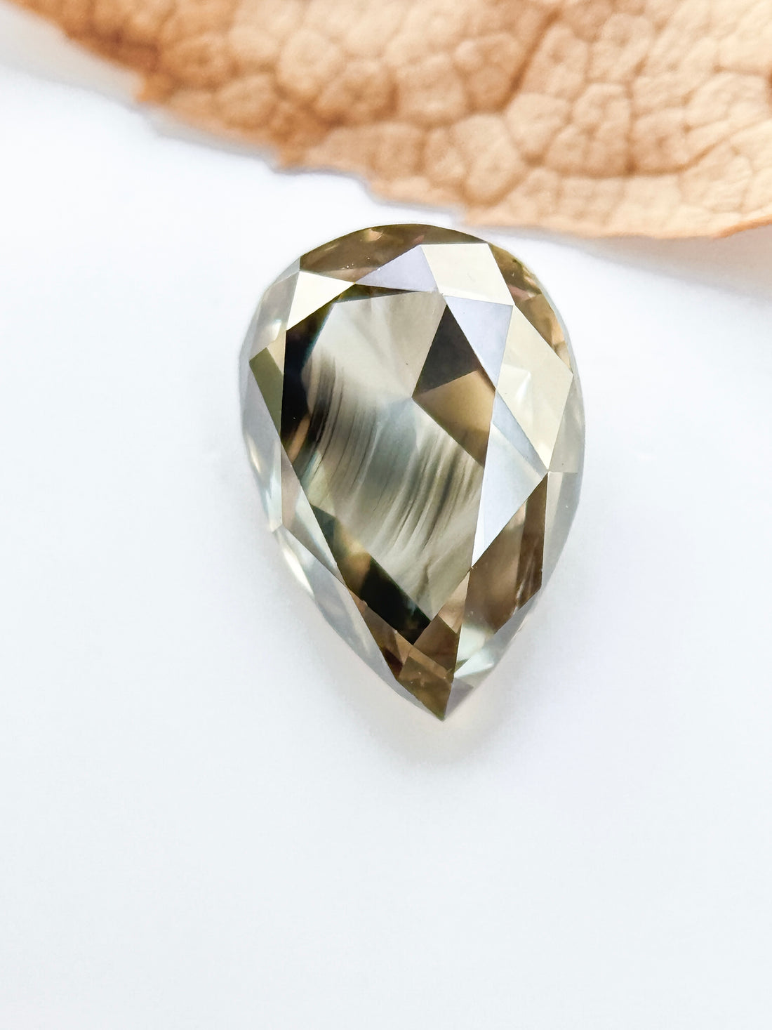 0.82 Ct Pear Rose Cut Grey Natural Galaxy Diamond