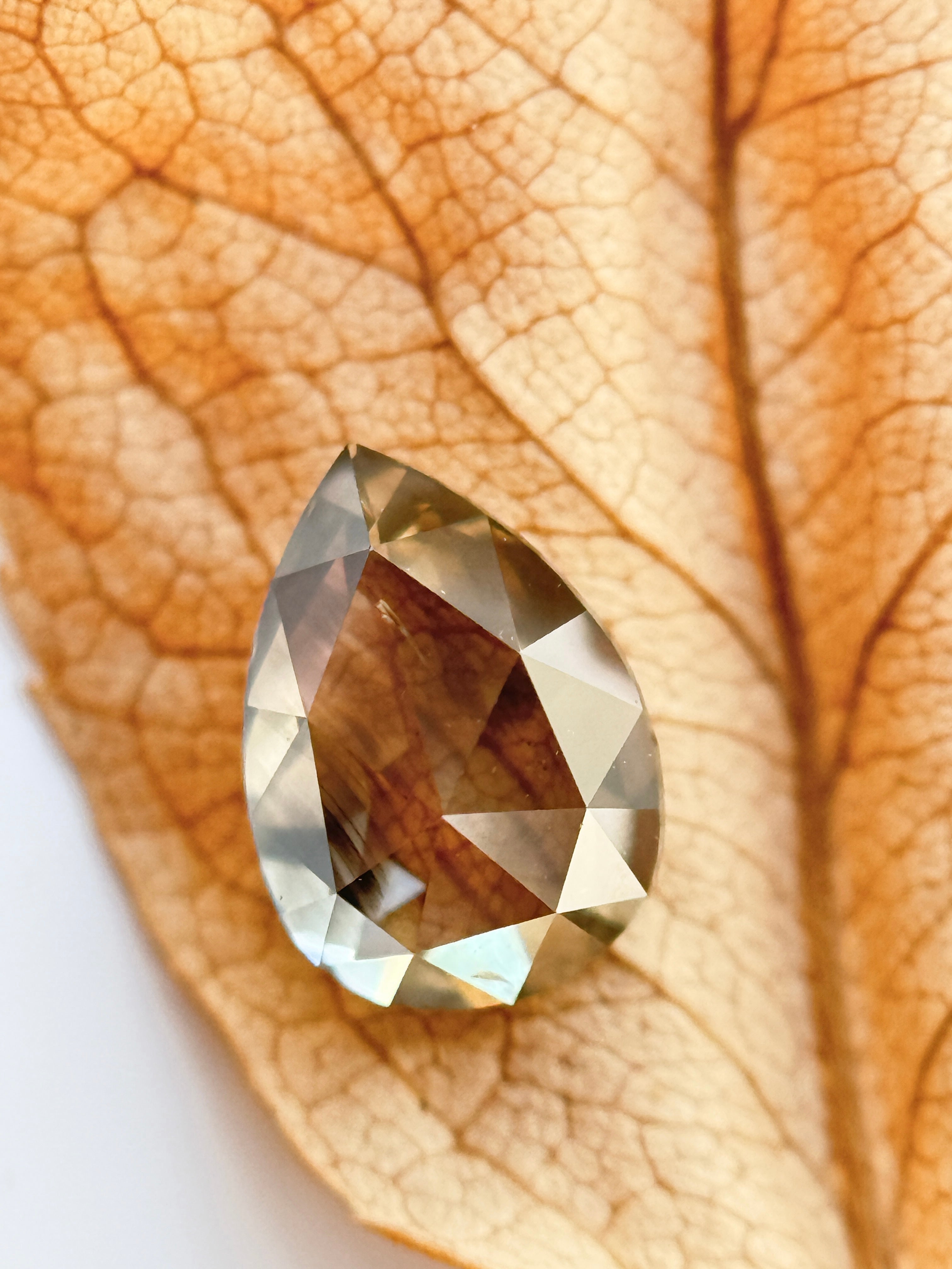 0.82 Ct Pear Rose Cut Grey Natural Galaxy Diamond