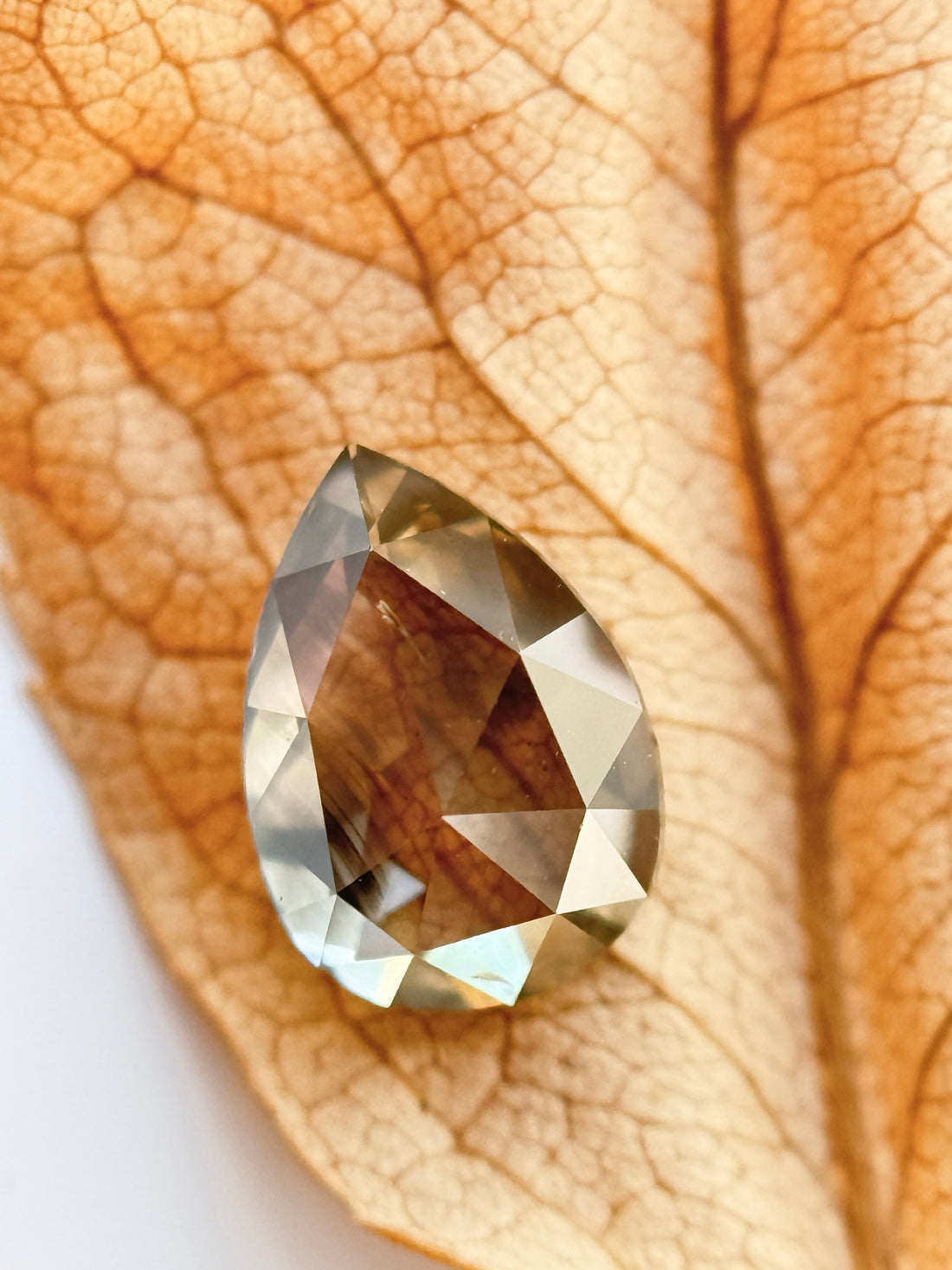 0.82 Ct Pear Rose Cut Grey Natural Galaxy Diamond