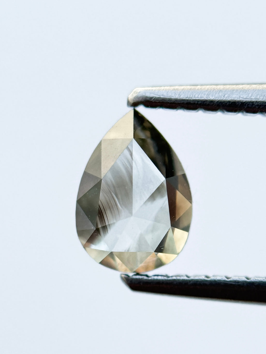 0.82 Ct Pear Rose Cut Grey Natural Galaxy Diamond