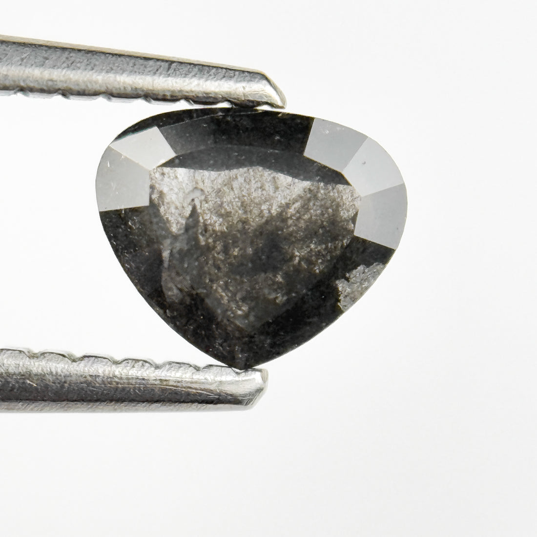0.65 Ct Heart Rose Cut Grey Natural Salt and Pepper Diamond
