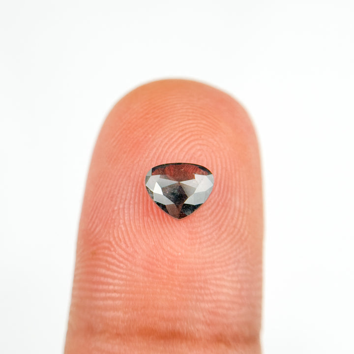 0.65 Ct Heart Rose Cut Grey Natural Salt and Pepper Diamond