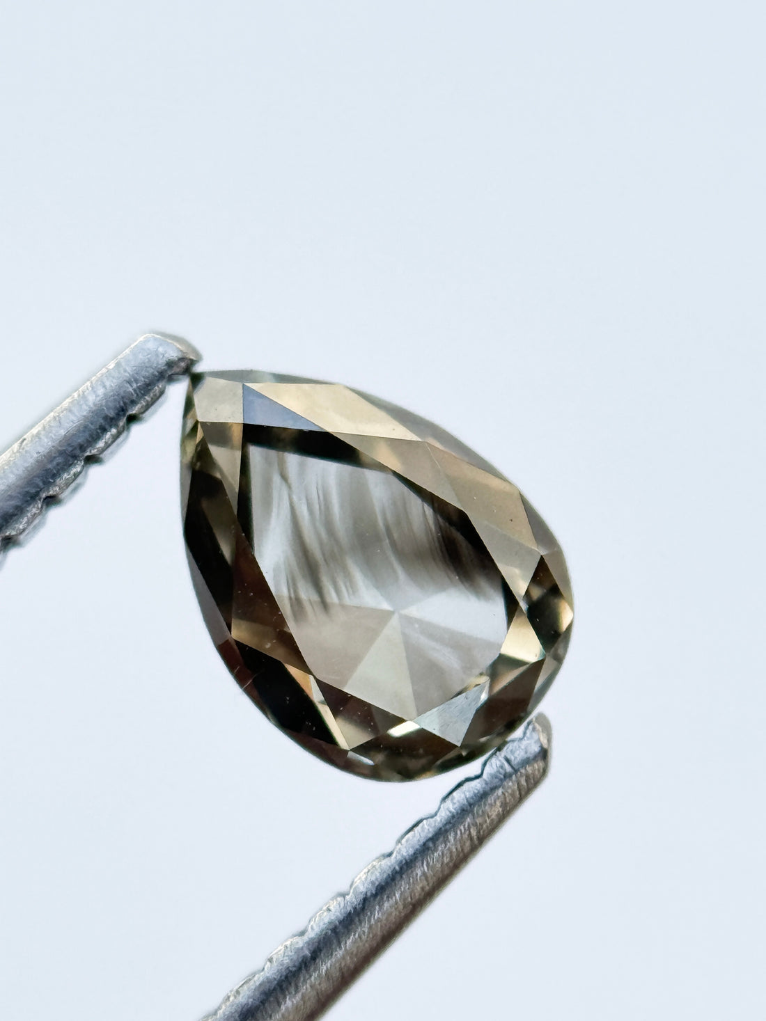 0.82 Ct Pear Rose Cut Grey Natural Galaxy Diamond