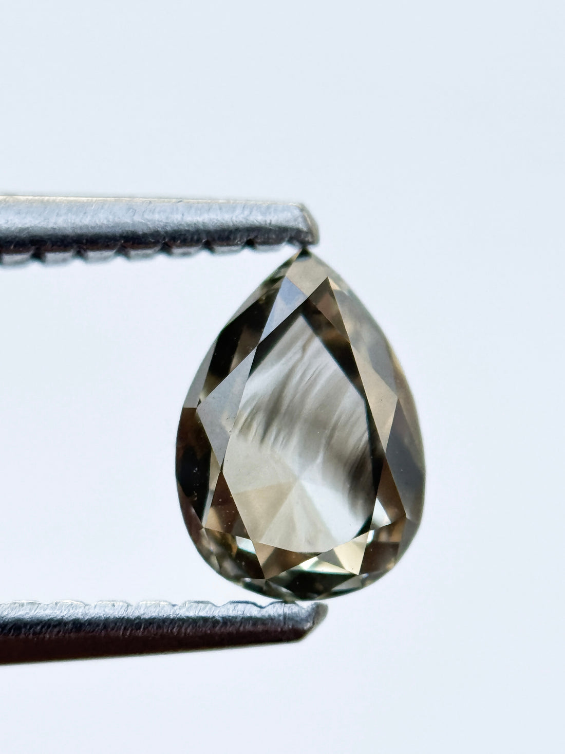 0.82 Ct Pear Rose Cut Grey Natural Galaxy Diamond