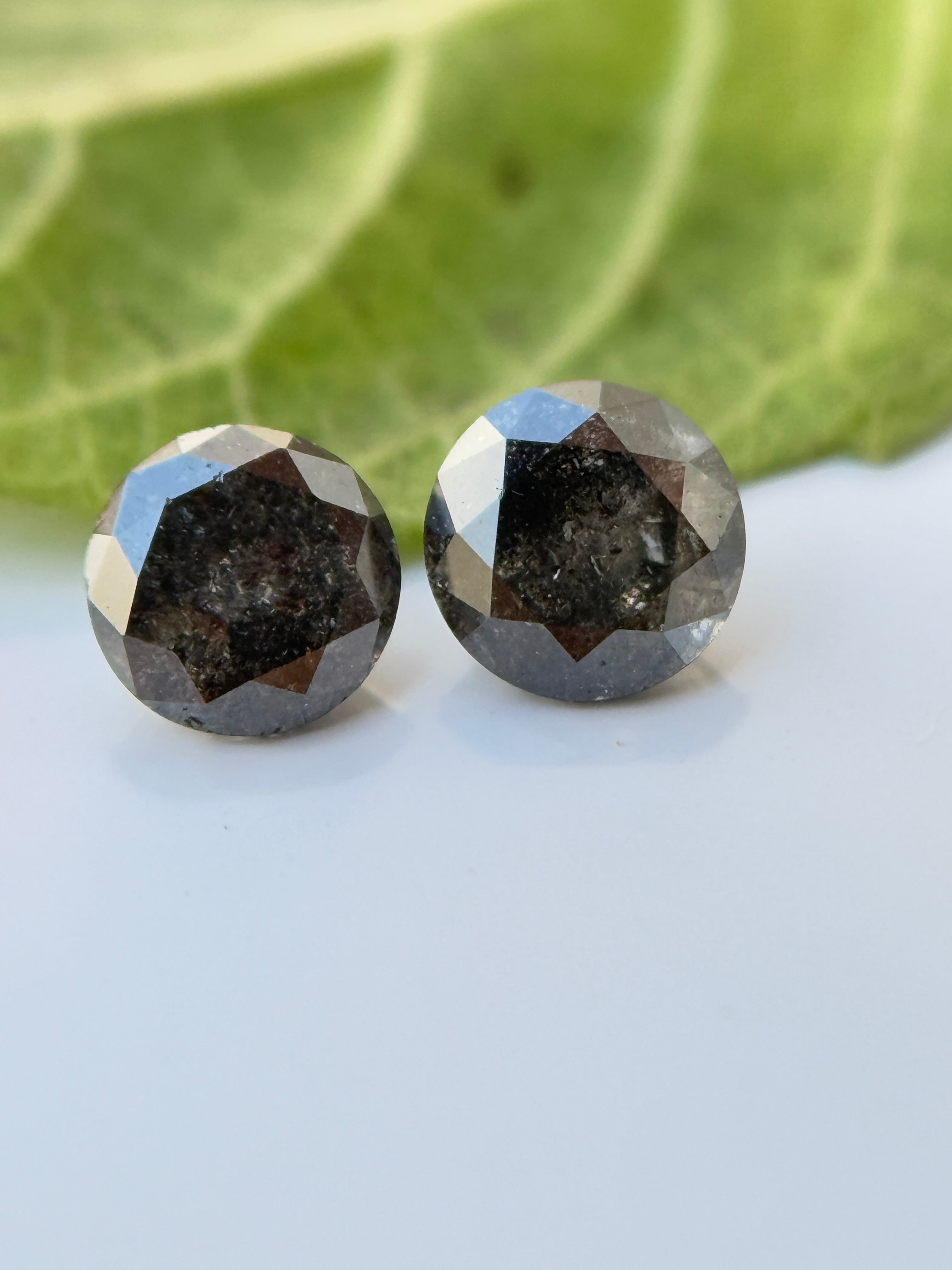0.41 Ct Round Brilliant Cut Grey Natural Salt and Pepper Diamond