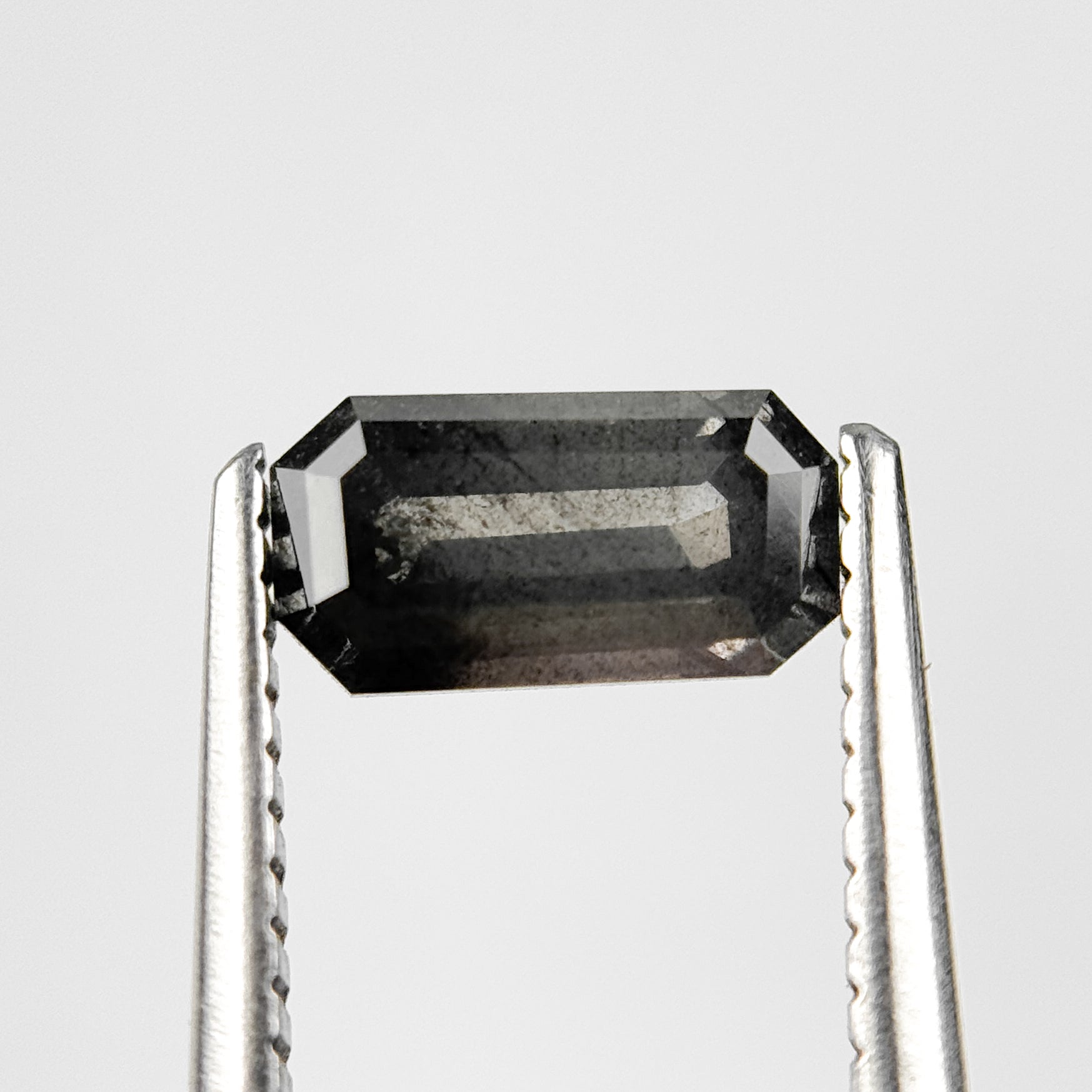 1.04 Ct Emerald Rose Cut Grey Natural Salt and Pepper Diamond