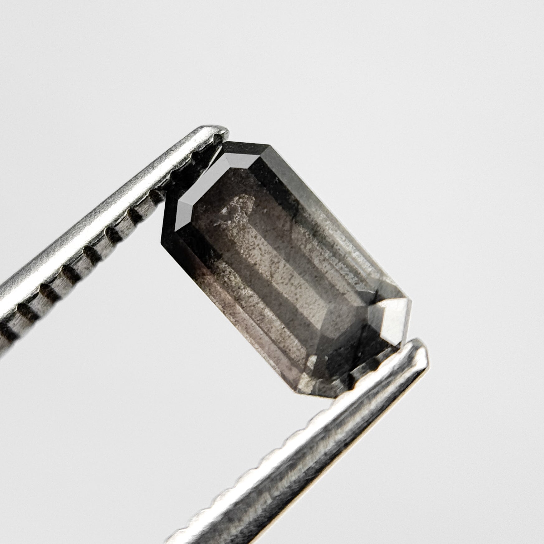 1.04 Ct Emerald Rose Cut Grey Natural Salt and Pepper Diamond