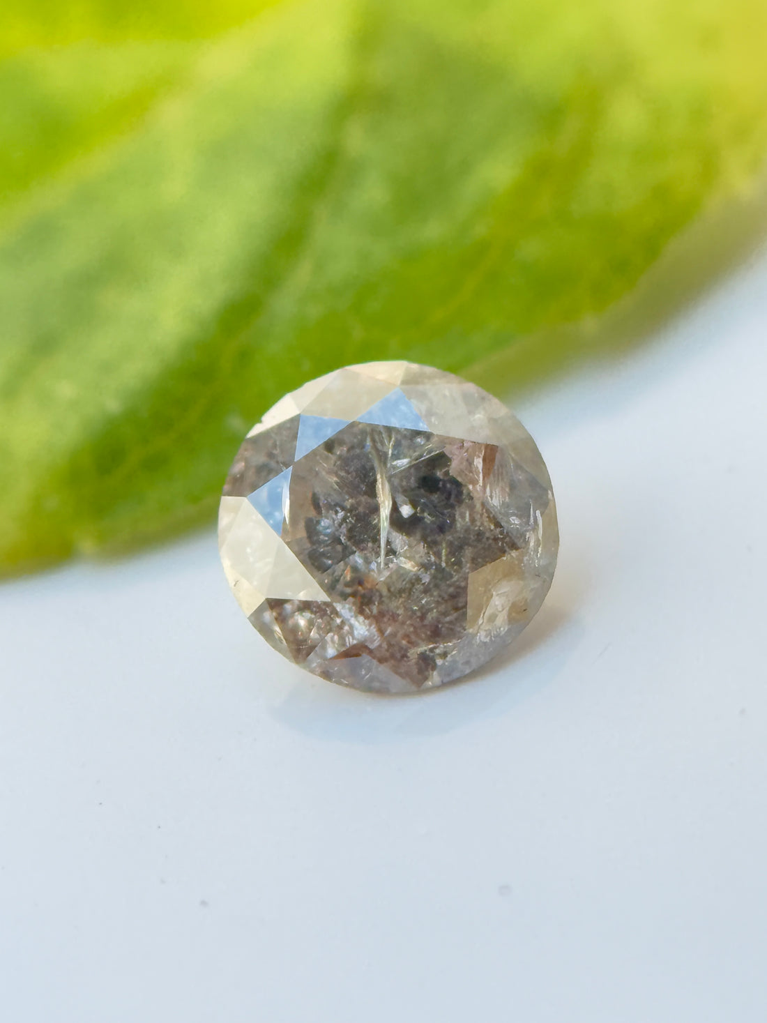 0.39 Ct Round Brilliant Cut Grey Natural Salt and Pepper Diamond
