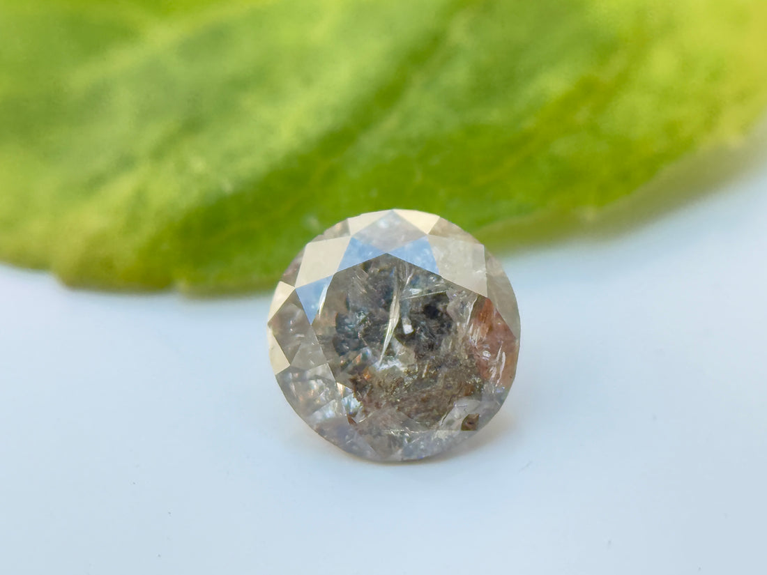 0.39 Ct Round Brilliant Cut Grey Natural Salt and Pepper Diamond