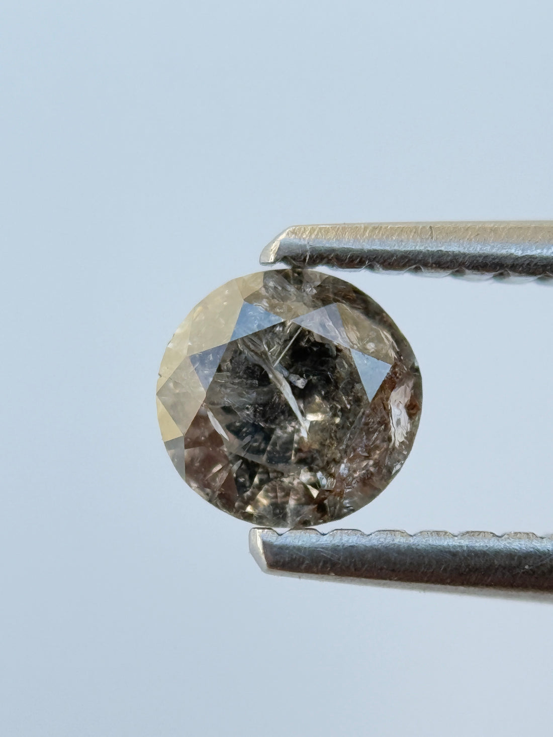 0.39 Ct Round Brilliant Cut Grey Natural Salt and Pepper Diamond
