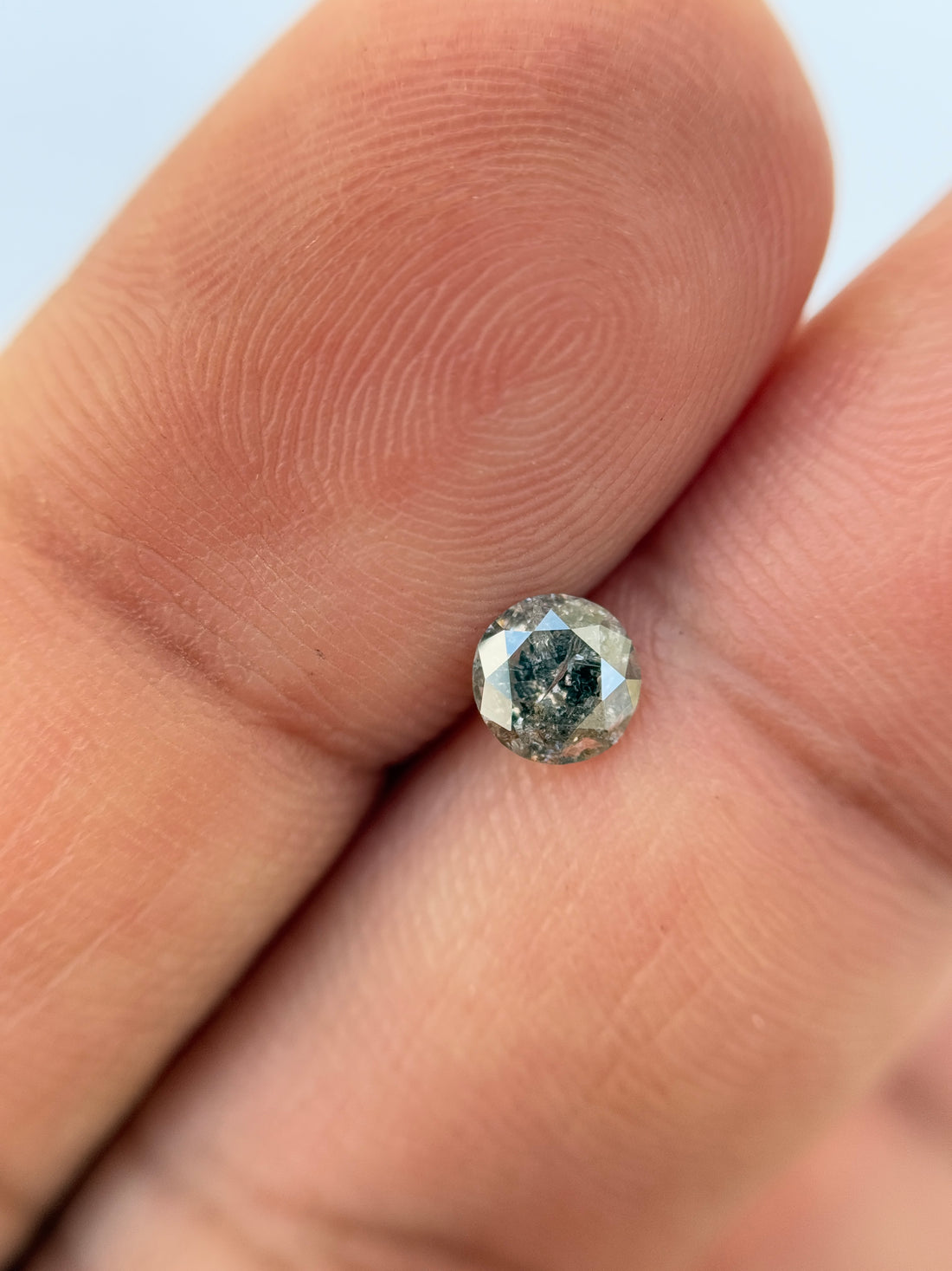 0.39 Ct Round Brilliant Cut Grey Natural Salt and Pepper Diamond
