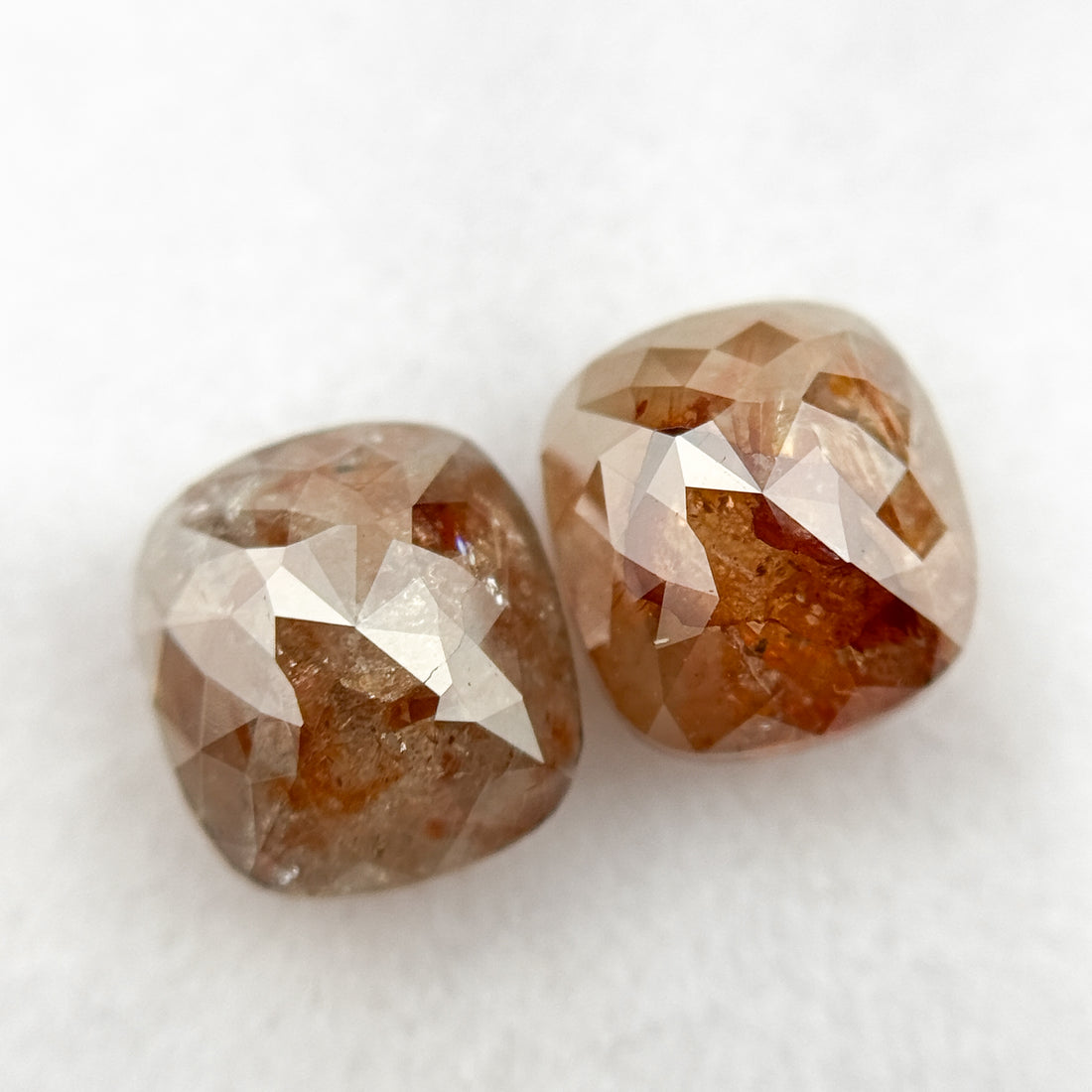 2.61 Ct Cushion Rose Cut Red Natural Galaxy Diamond Pair