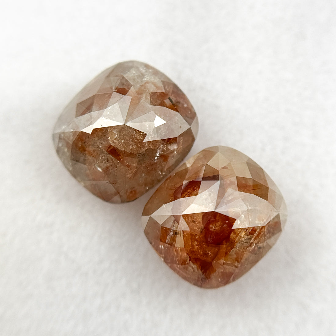 2.61 Ct Cushion Rose Cut Red Natural Galaxy Diamond Pair