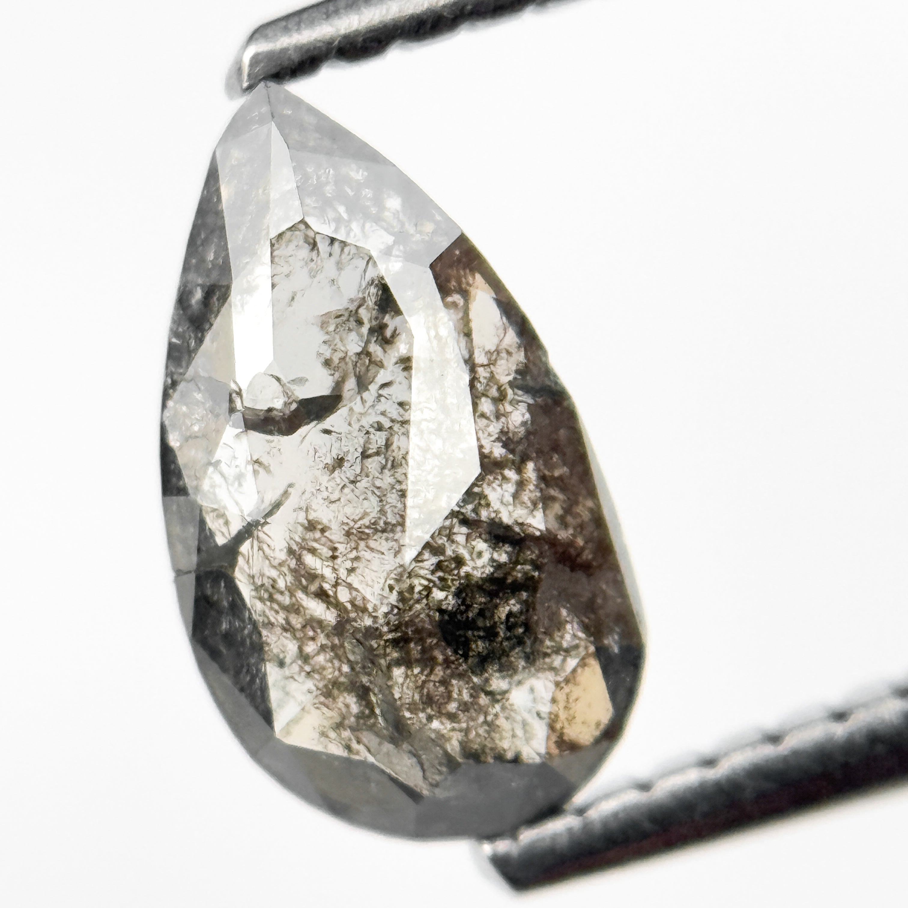 0.92 Ct Pear Rose Cut Grey Inspire Natural Diamond