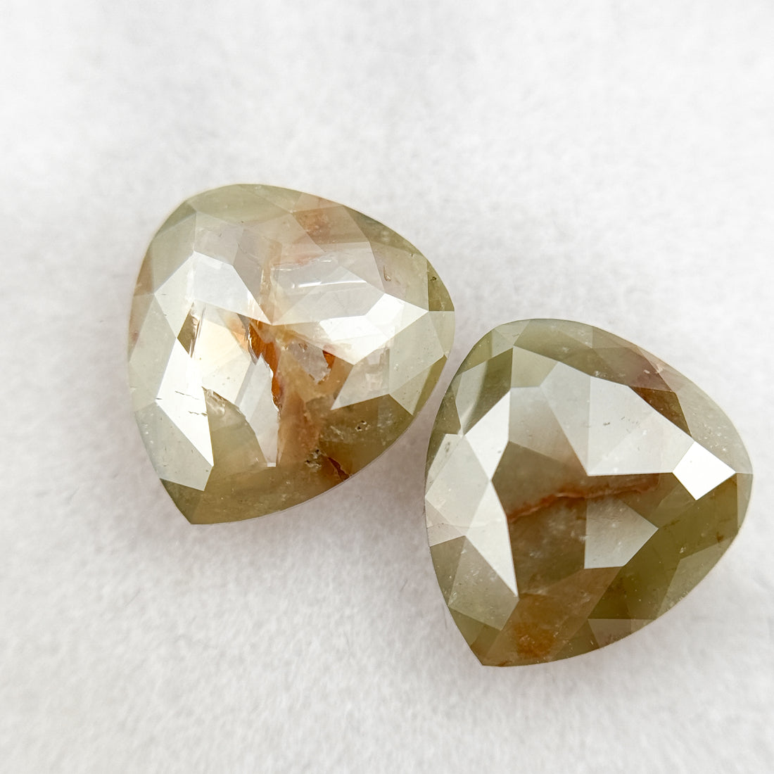 3.00 Ct Pear Rose Cut Green Natural Beautiful Diamond Pair