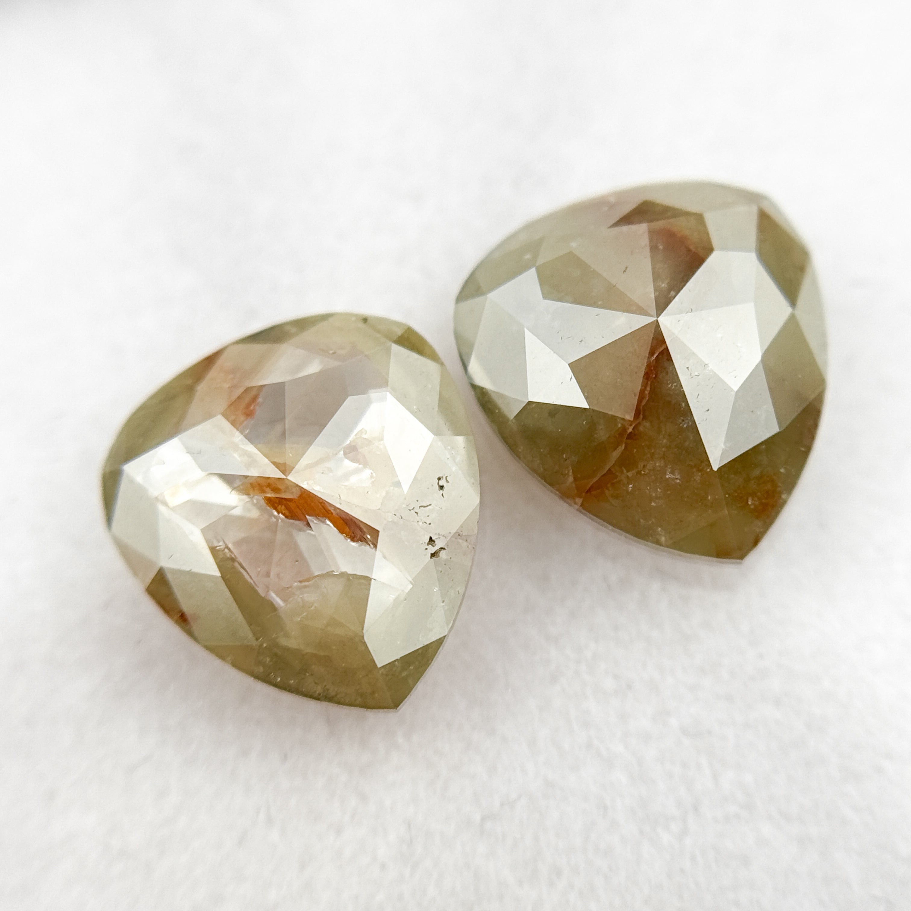 3.00 Ct Pear Rose Cut Green Natural Beautiful Diamond Pair