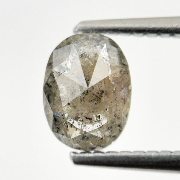 1.26 Ct Oval Rose Cut Grey Natural Minimal Diamond
