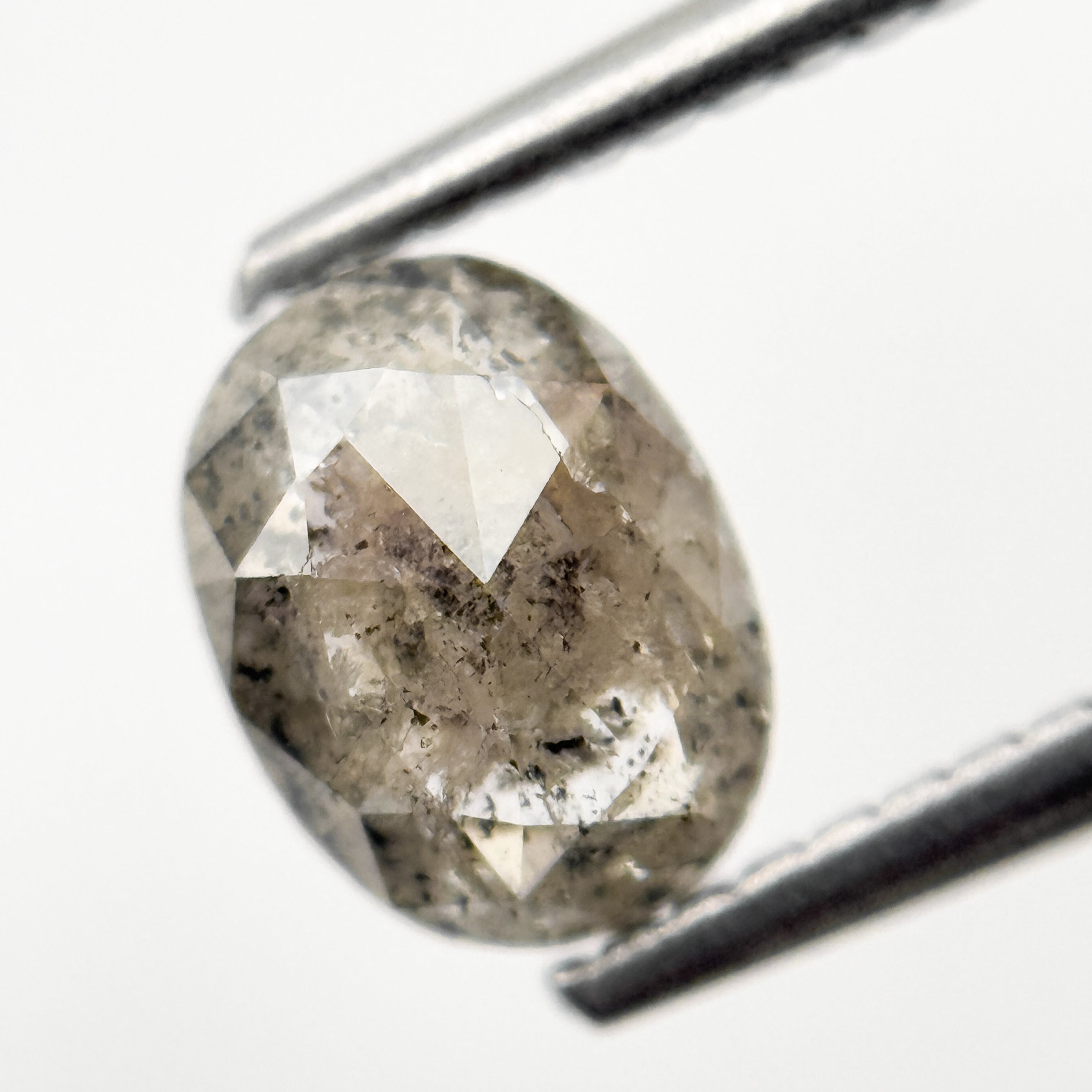 1.26 Ct Oval Rose Cut Grey Natural Minimal Diamond