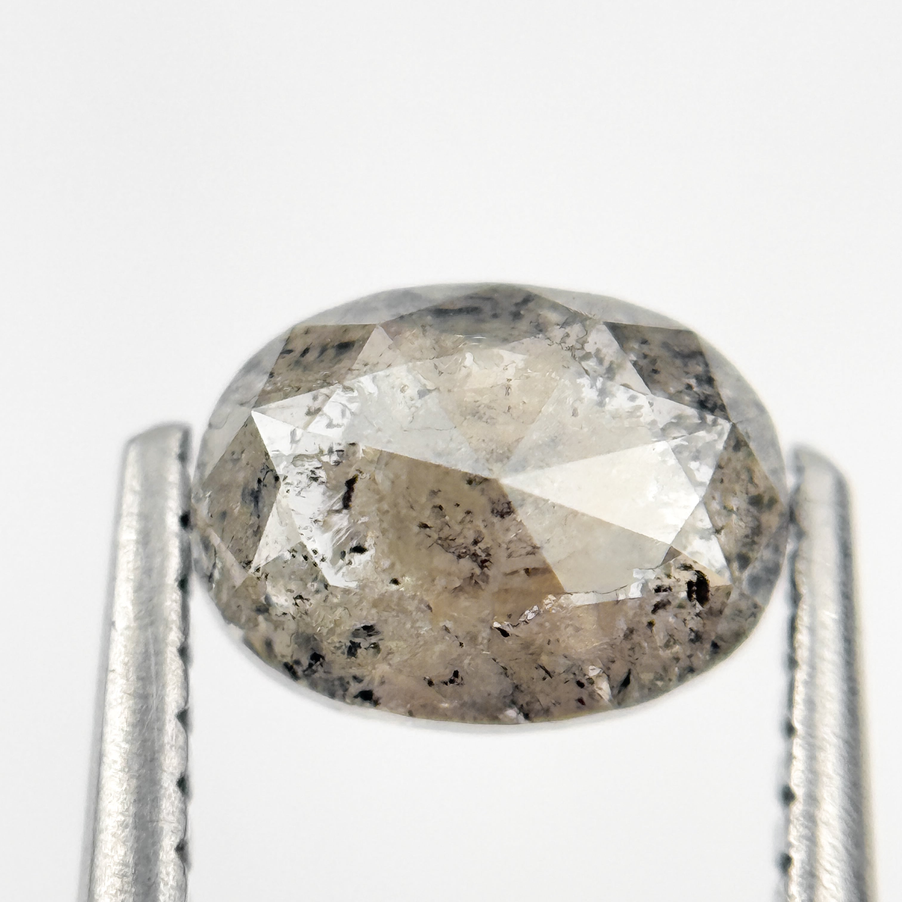 1.26 Ct Oval Rose Cut Grey Natural Minimal Diamond