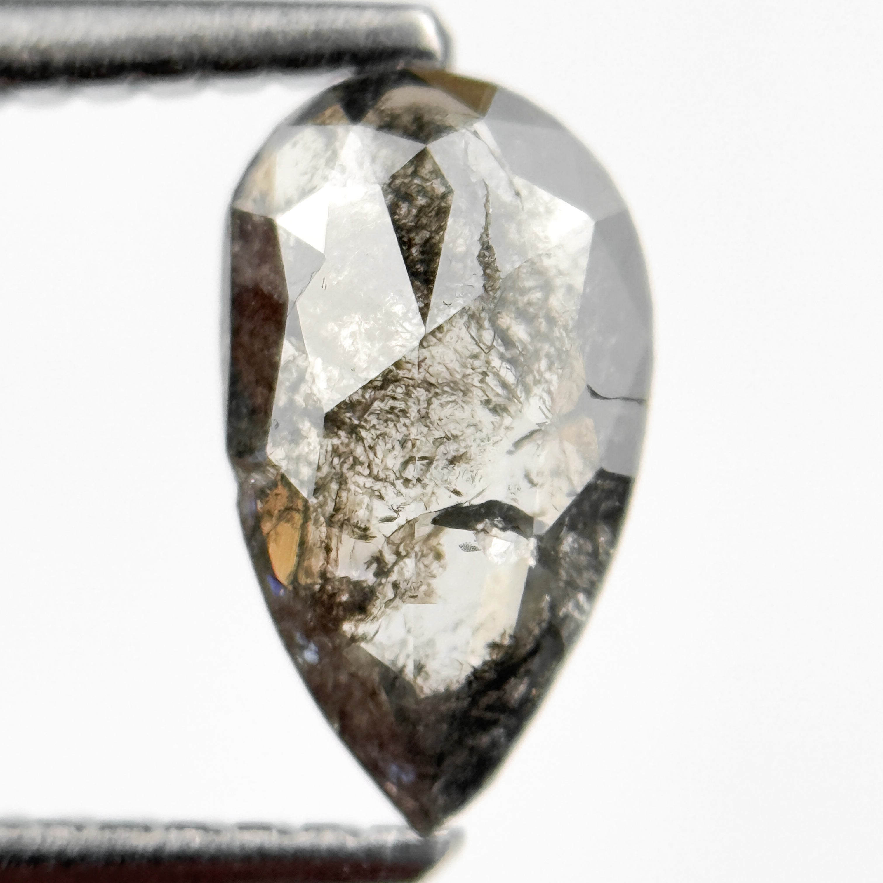 0.92 Ct Pear Rose Cut Grey Inspire Natural Diamond