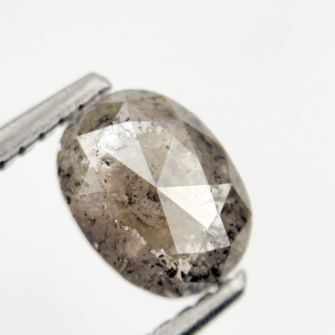 1.26 Ct Oval Rose Cut Grey Natural Minimal Diamond