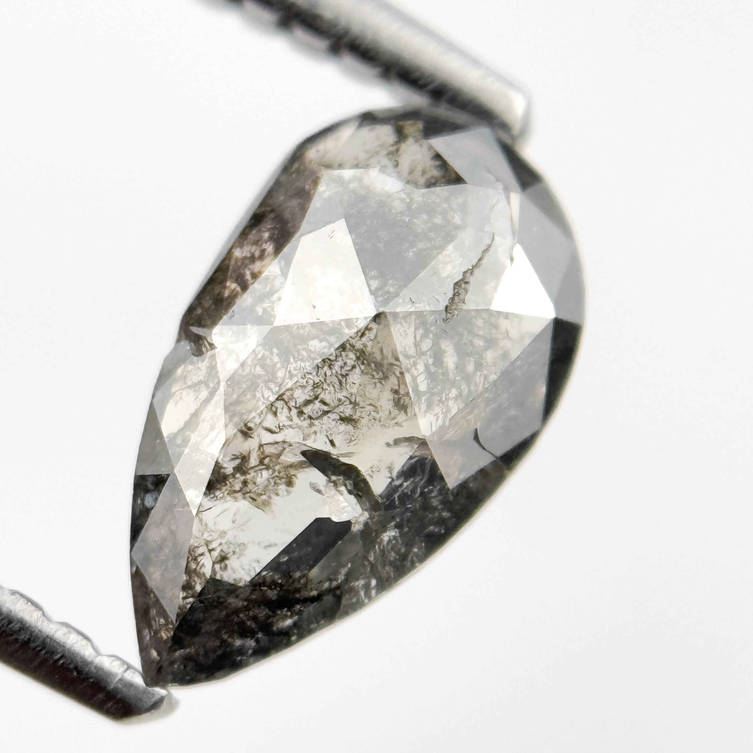 0.92 Ct Pear Rose Cut Grey Inspire Natural Diamond