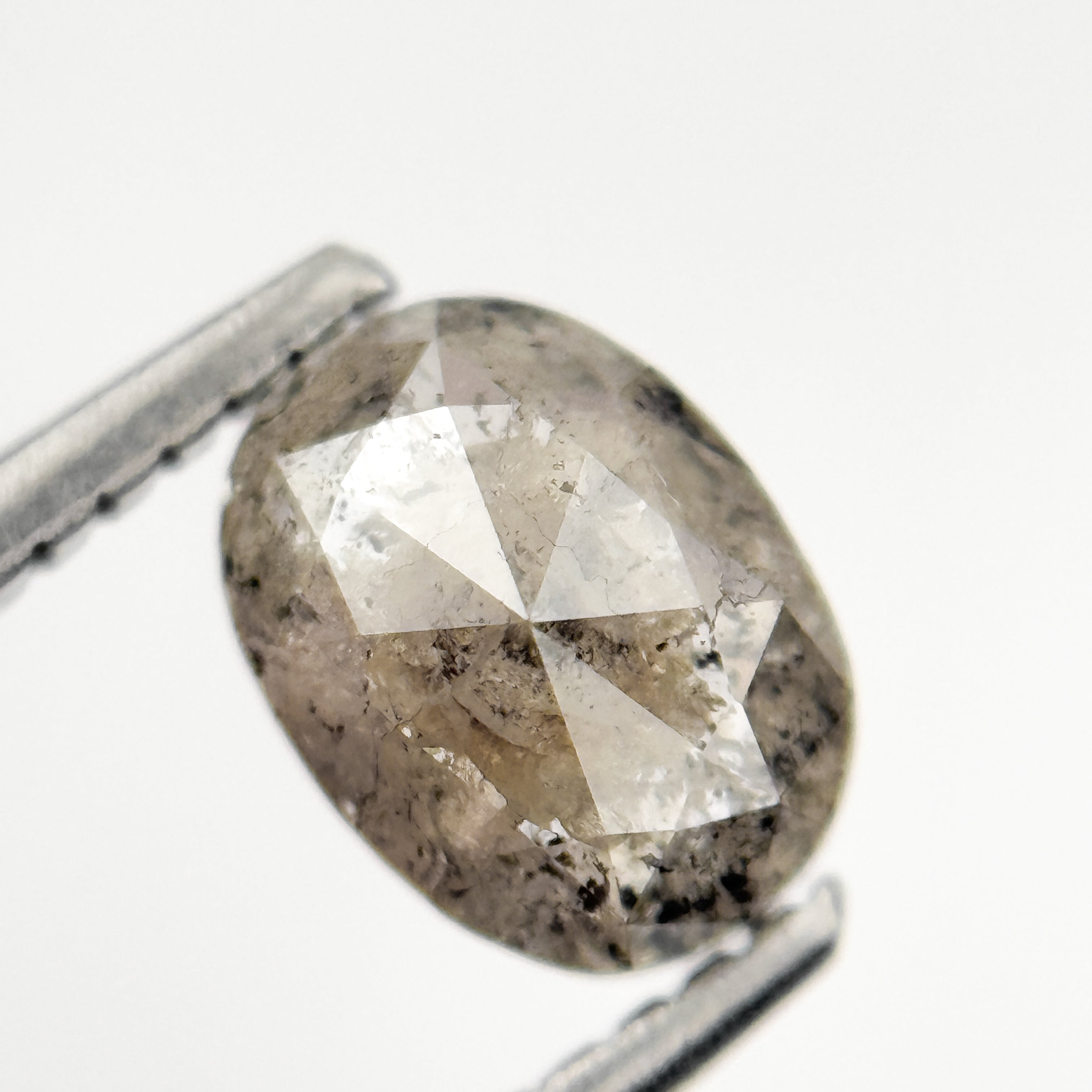 1.26 Ct Oval Rose Cut Grey Natural Minimal Diamond