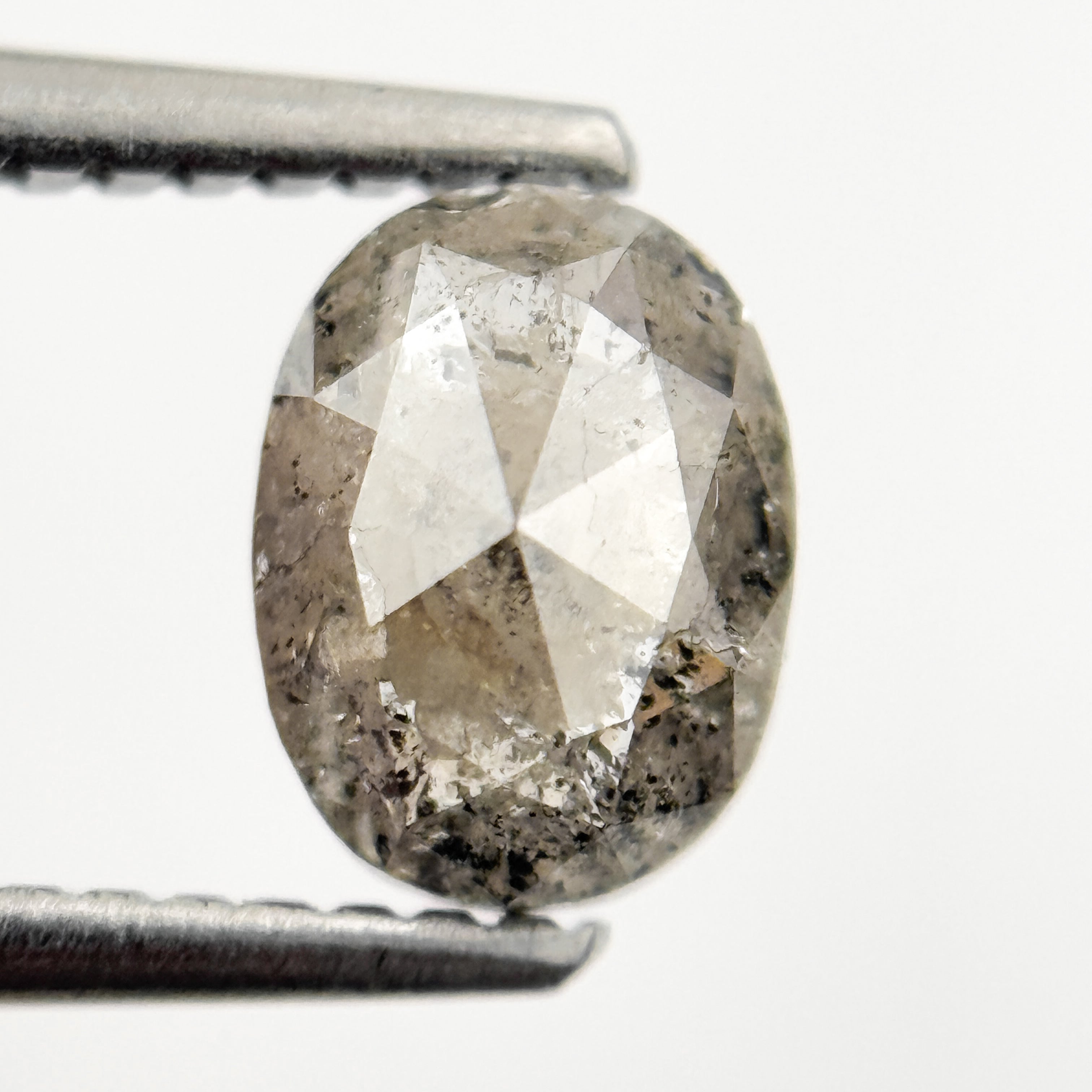 1.26 Ct Oval Rose Cut Grey Natural Minimal Diamond