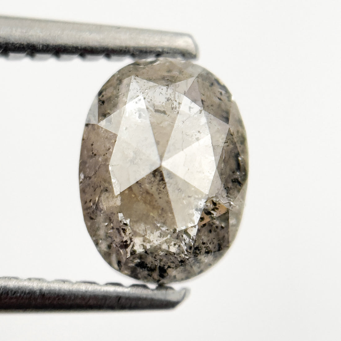 1.26 Ct Oval Rose Cut Grey Natural Minimal Diamond