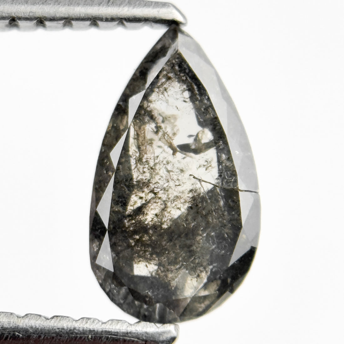 0.92 Ct Pear Rose Cut Grey Inspire Natural Diamond