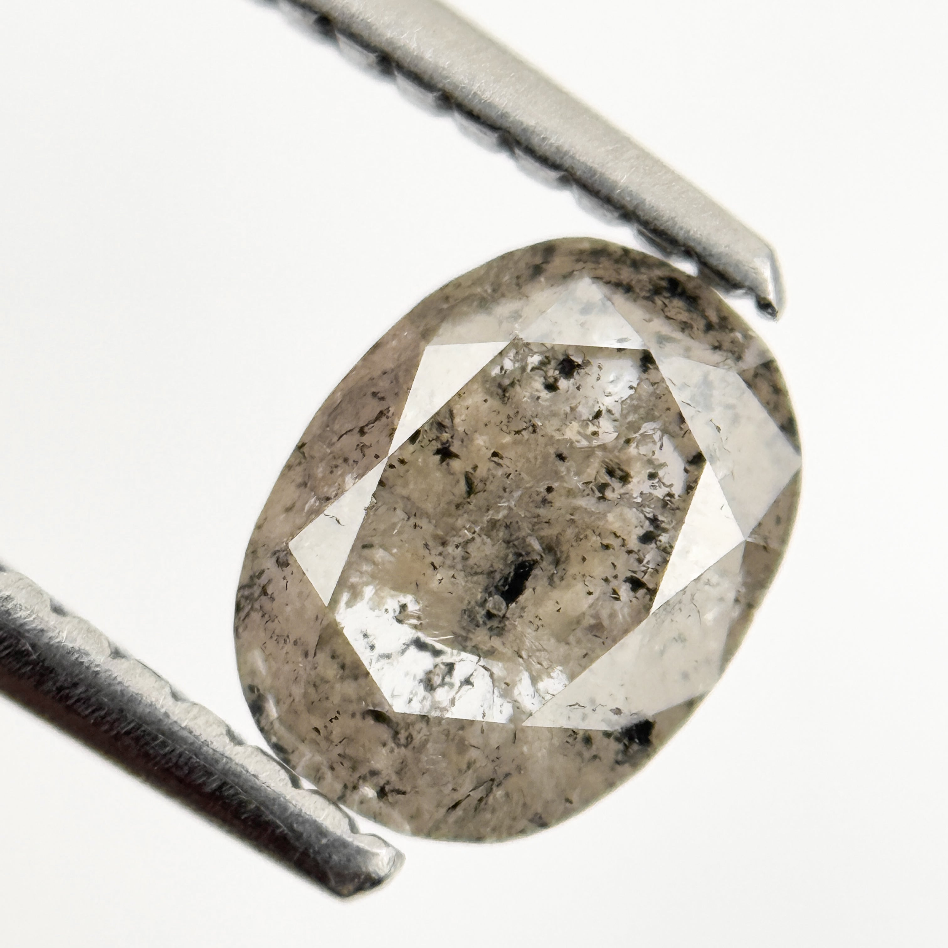1.26 Ct Oval Rose Cut Grey Natural Minimal Diamond