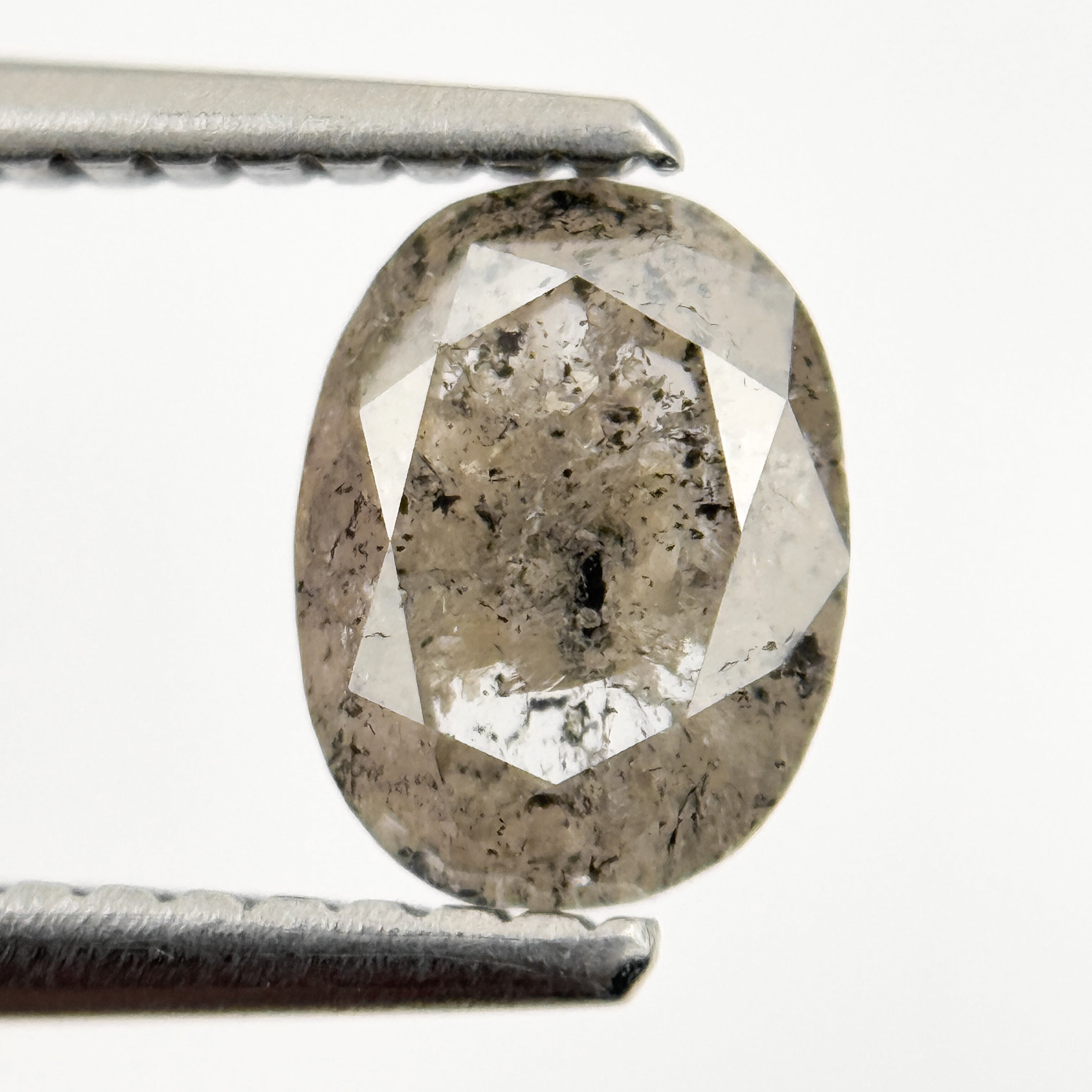 1.26 Ct Oval Rose Cut Grey Natural Minimal Diamond