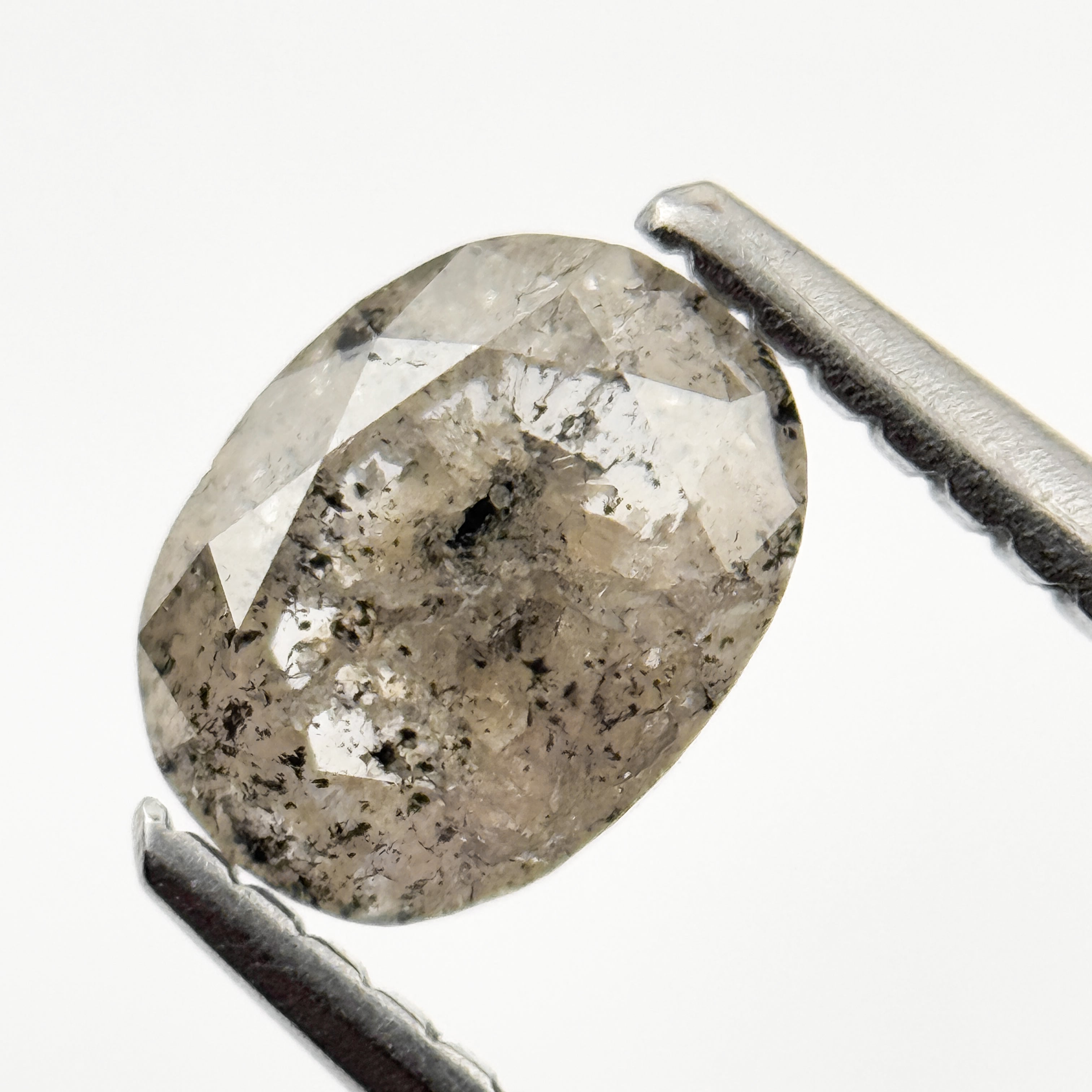 1.26 Ct Oval Rose Cut Grey Natural Minimal Diamond